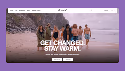 Dryrobe Ecommerce web