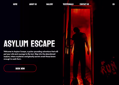 Asylum Escape: Website Landing Page