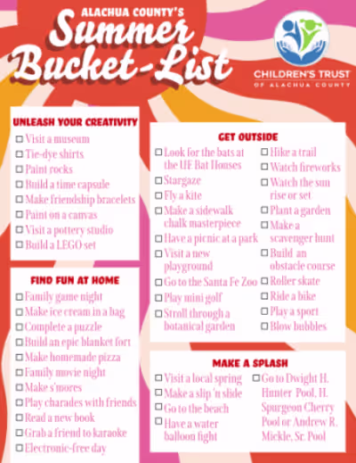 Children's Trust of Alachua County Bucket List