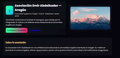 Web Development for the Emir Abdelkader Association in Aragó...