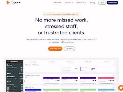 Levvy: Practice Management SaaS Landing Site