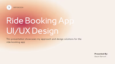 Ride Booking App UI/UX Design 