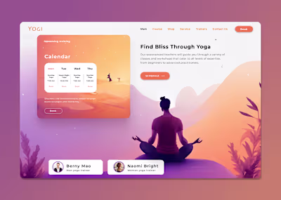 Yoga website design UX/UI | YOGI