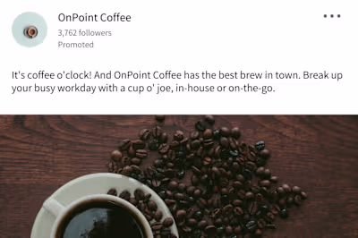 OnPoint Coffee Social Media Marketing Campaign