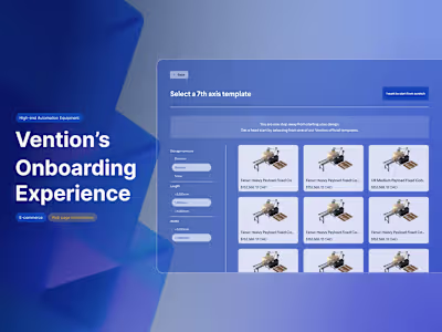 Onboarding Design to Showcase Vention's Product Value