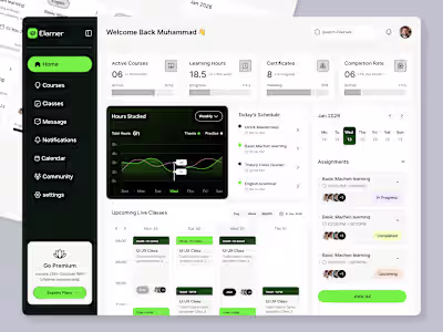 E-Learning Platform Dashboard Design