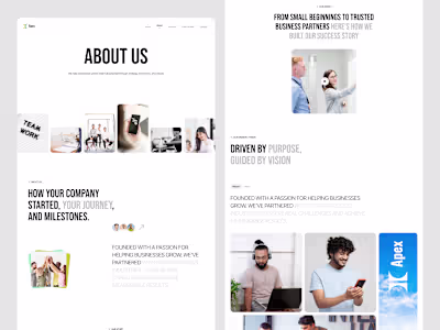 Apex Consulting – About Us Page Design About Us page design ...