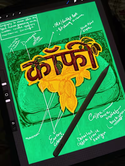 “This self-initiated coffee packaging blends bold Devanagari...