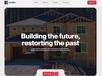 Modern Webflow Marketing Website for Molibu