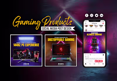 Gaming Products Social Media Post Design