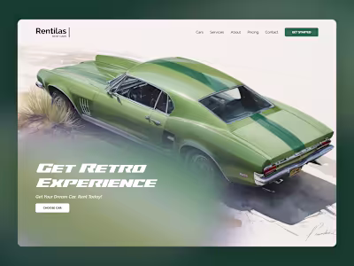 Rentilas - Car Rental Concept - Hero section (Freebie)