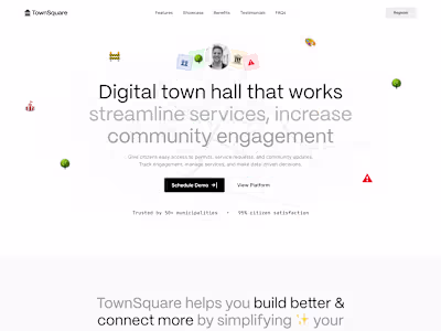 TownSquare: Framer Website, Dashboard, Motion, and Branding.