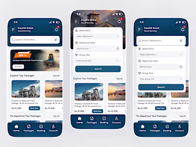 Travel Booking App UI Design