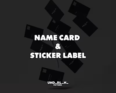 Underline Pictures - Name Card & Sticker Label Design 