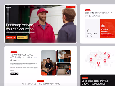DoorStep Delivery Logistic Service Landing Page | Uthao UI/U...
