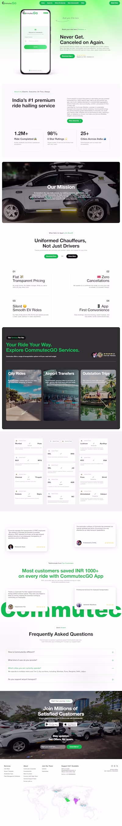 Website Design for Mobility Platform