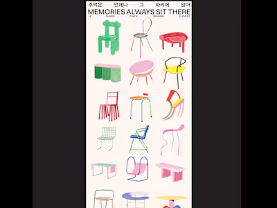 16 CHAIRS PENCIL DRAWING 