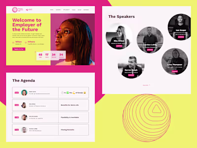 Landing page design of event.