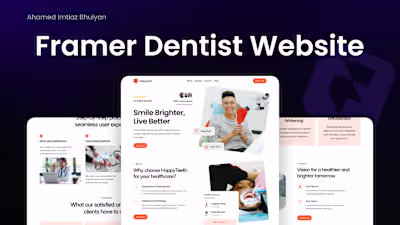 HappyTeeth Dentist website made in Framer