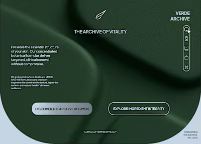 23/30: VERDE ARCHIVE Hero. Merging high-end botanical textur...