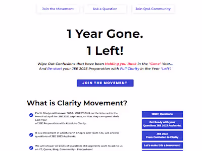 Clarity Movement | IITJEE Mentorship