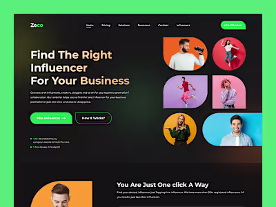Influencer Website Header