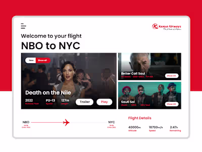 Kenya Airways Infotainment Redesign Concept