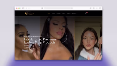 Website for a Eye Lash & Lip Gloss Brand