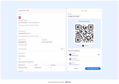 Scan QR code to pay off your invoice