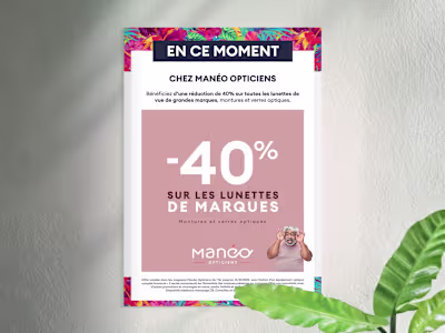 Modern flyer for opticians. Clean