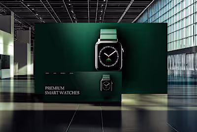 Premium Smart Watches E-Commerce Website Banner Design