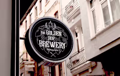 Logo Design and Branding for Brewery The Golden Hop