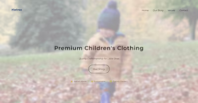 Static landing page for Premium Clothing brand