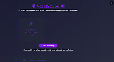 VocalScribe: Real-Time Audio Transcription Web App