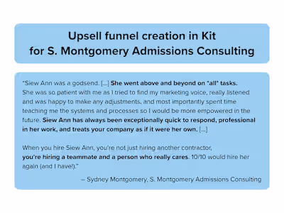 Upsell funnel creation in Kit