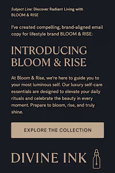 Bloom & Rise: Email Copy for a Wellness Brand
