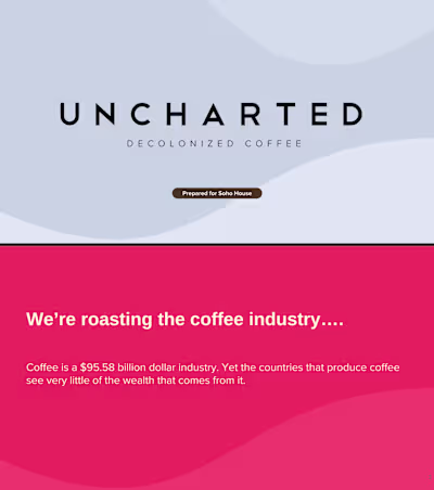 SoHo House Pitch Deck for Coffee Company 