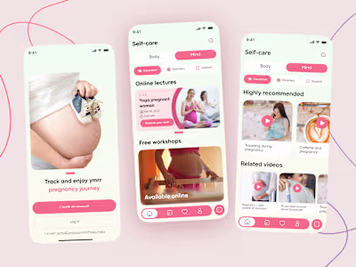 Pregnancy Support Mobile App Design