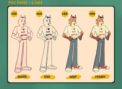Flat rates for single character designs -