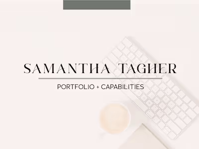 Samantha Tagher Portfolio and Capabilities