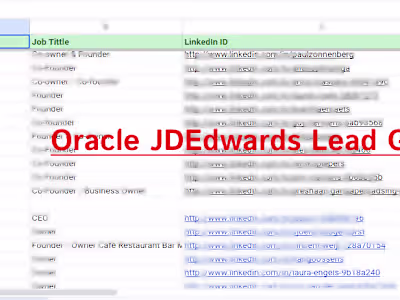 Oracle JDEdwards Lead Generation
