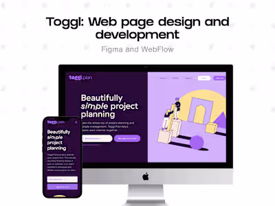 Toggl: Web pages design and WebFlow development