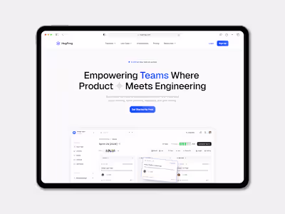 HugFrog – SaaS Landing Page for Project Management Tools