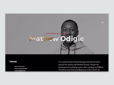 Football player brand website 