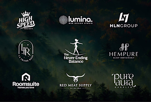 A showcase of diverse brand identities — each built around c...