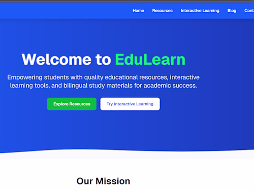 Eaducational Website Landing page 