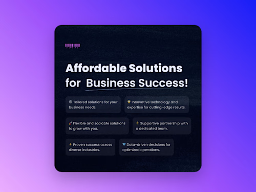 Affordable Solutions Provided | Social Media Post Design