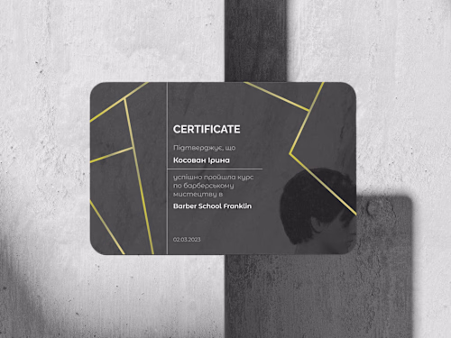 Certificate for Barber School