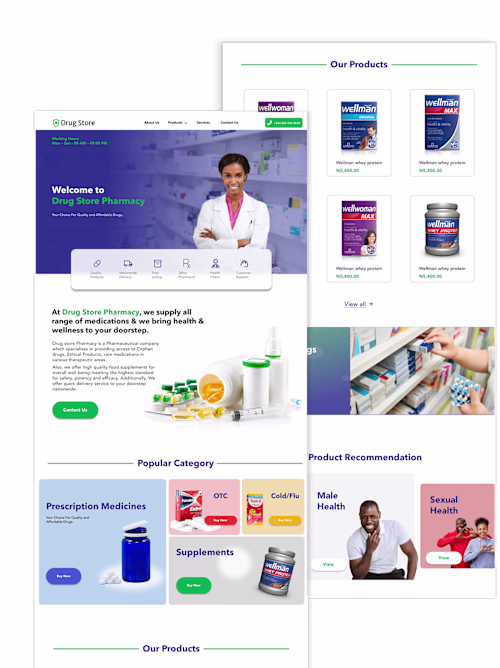 Pharmacy store website on Behance