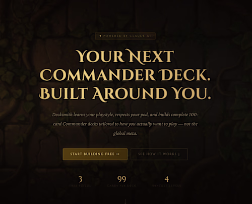 DeckSmith - AI-powered Commander deck